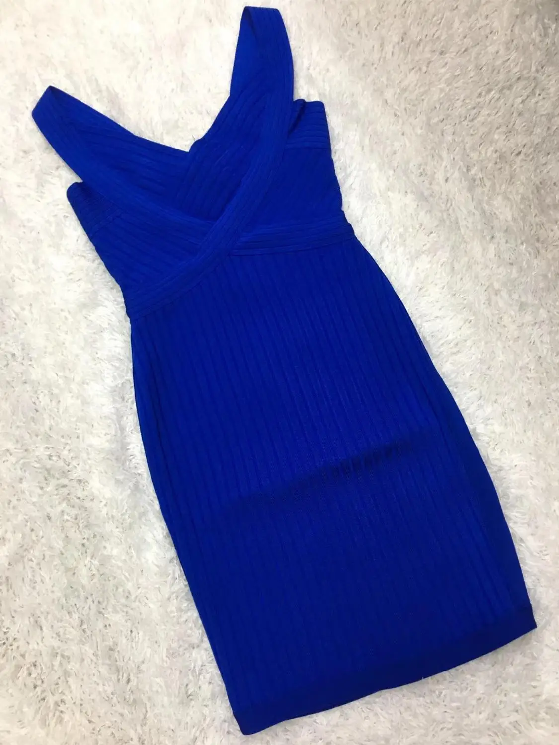 

Sexy Spaghetti Strap Stripe Dress Bandage Sleeveless Backless Bodycon Bandage Blue Celebrity Women Party Dresses Clubwear S-28
