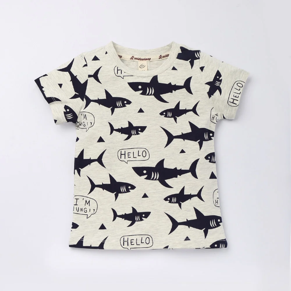 

Детская футболка с коротким рукавом VIDMID Корейская версия Летняя Повседневная универсальная Детская футболка с мультяшным принтом 1032 02