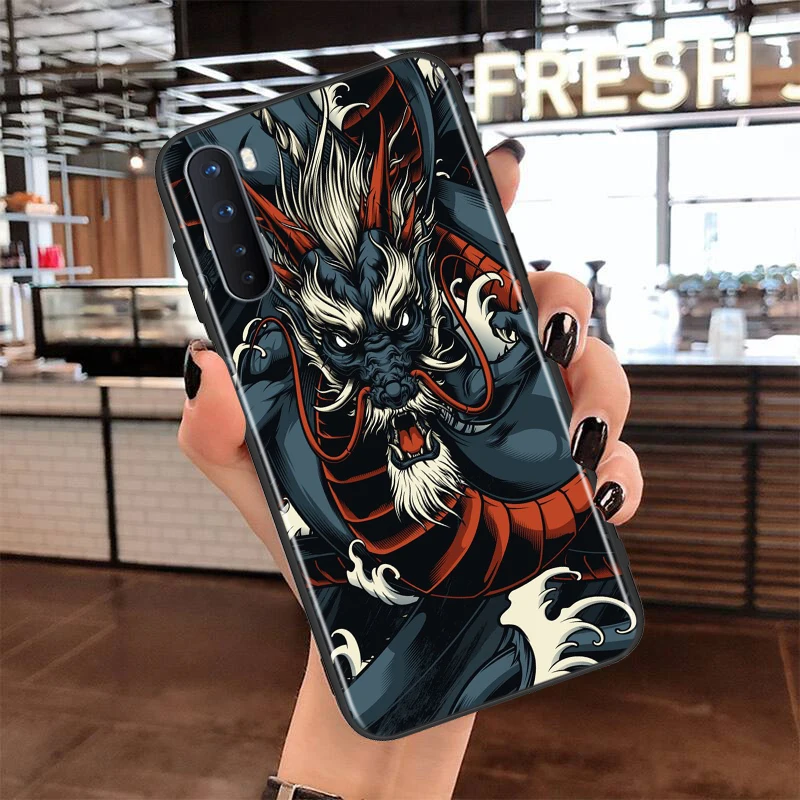 

Soft TPU Cover Fashion Vintage Chinese Dragon for OnePlus Nord N100 N10 8T 8 7T 7 6T 6 5T Pro Black Phone Case