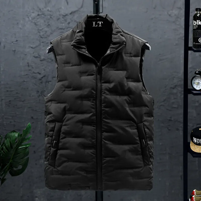 2021 autumn and winter cotton new men's Korean cotton vest youth vest men's coat vest cotton back fashion