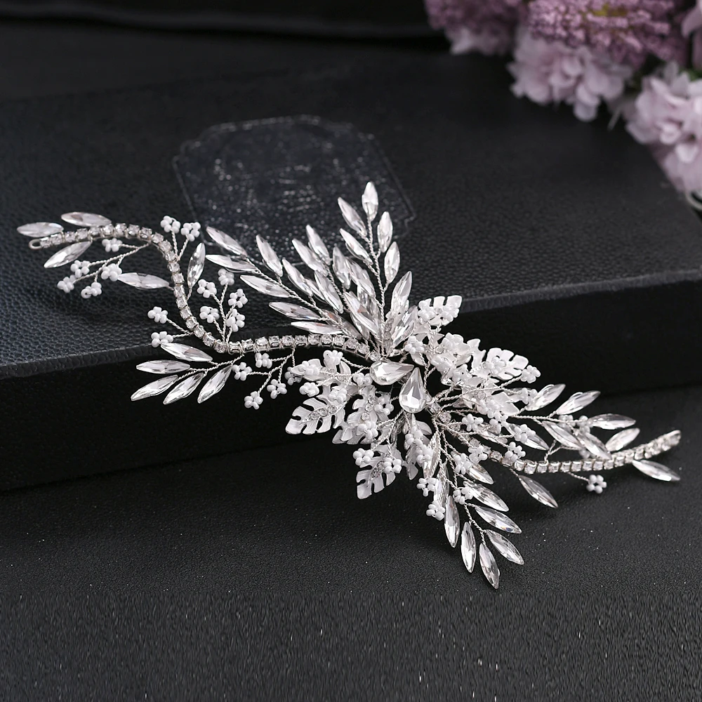 

TRiXY H277 Luxury Bridal Headpiece Clear Rhinestone Hair Clips Wedding Hair Accessories Bride Headband Crystal Hair Accessories