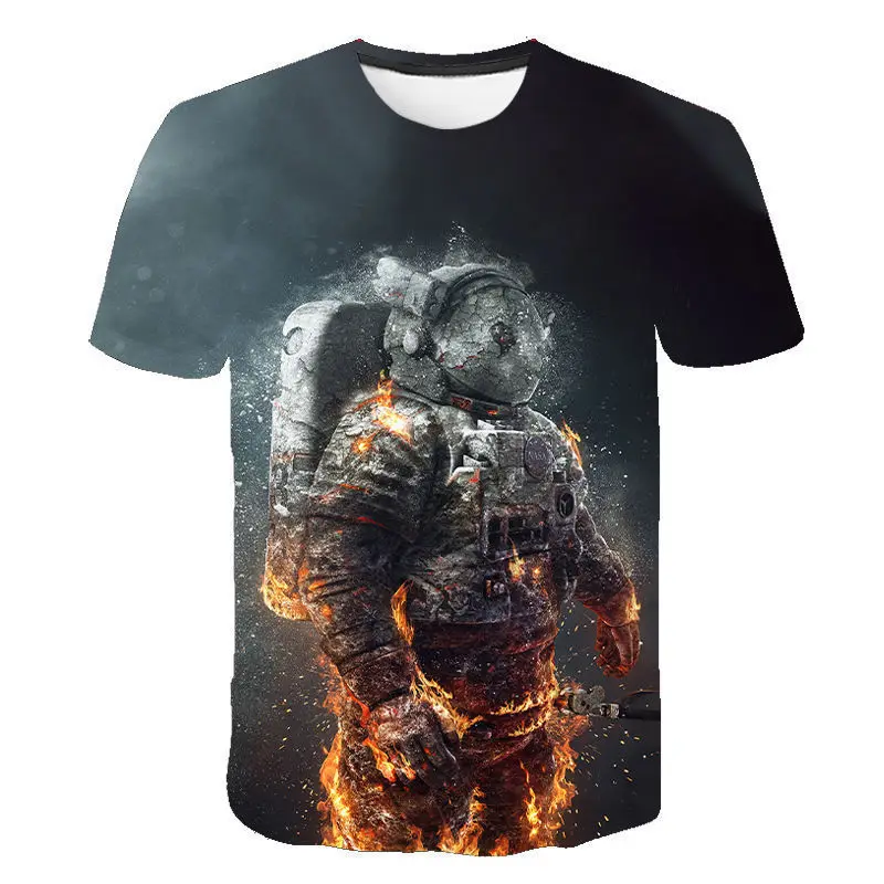 

Мужская футболка с 3D принтом «космическая подвеска в виде космонавта и планеты», Повседневная футболка с коротким рукавом, большие размеры ...