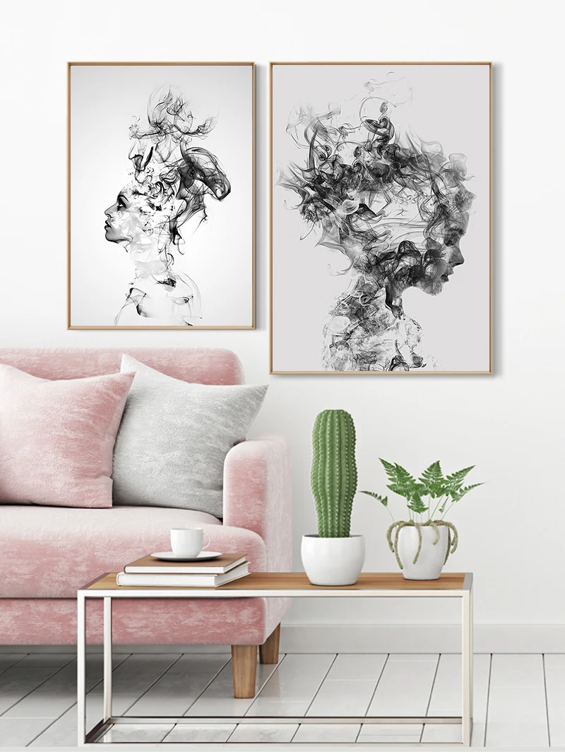 Абстрактная живопись черные и белые картины современные для мальчиков девочек
