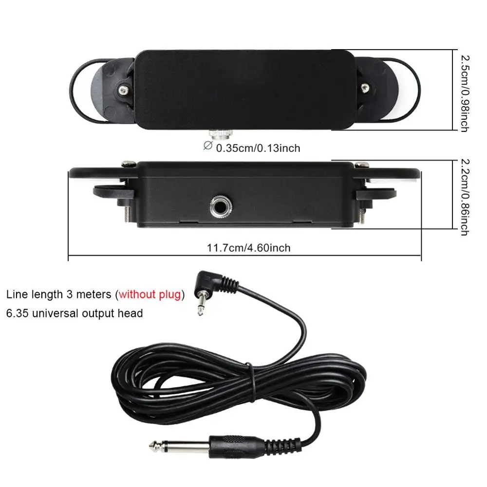 

12-hole High-fidelity Acoustic Guitar Pick-up with 3m Cable No Need to Drill Easy to Install 50JP15