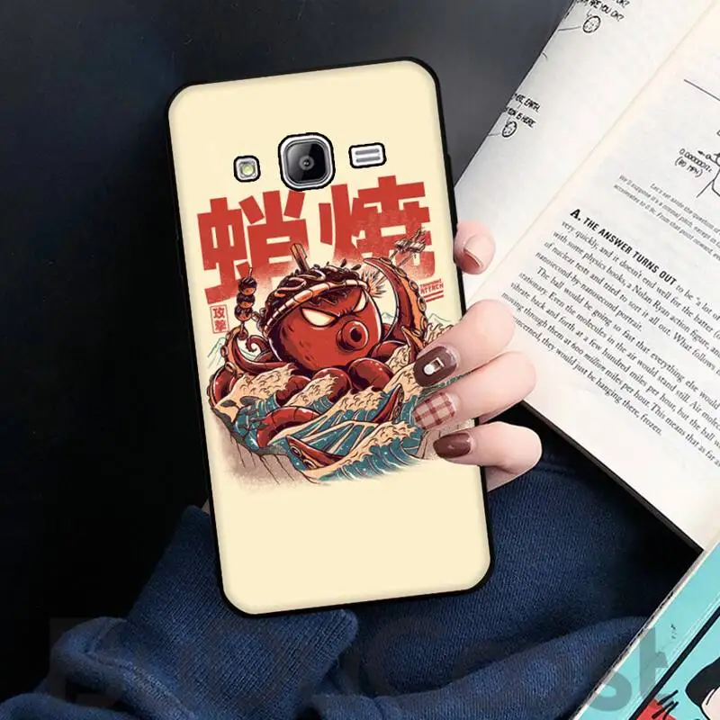 

The Great Wave of Kanagawa Ramen sushi Phone Case Cover for Samsung J6 J7 J2 J5 prime J4 J7 J8 2016 2017 2018 DUO core neo M20