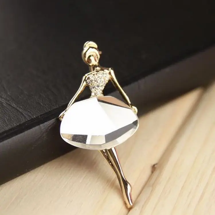 Модная Изысканная брошь для девушки блестящая Брошь Стразы в форме танцовщицы