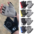 Велосипедные перчатки для мужчин и женщин, Нескользящие дышащие спортивные перчатки с защитой от пота, с открытыми пальцами, амортизирующие
