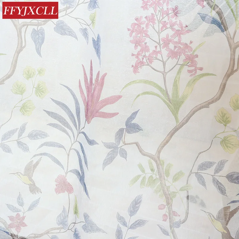 Шторы из хлопка и льна с имитацией цветов занавески в американском стиле принтом