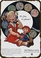 1958 bell telephone vintage look decorative metal sign not actual dolly phoneation