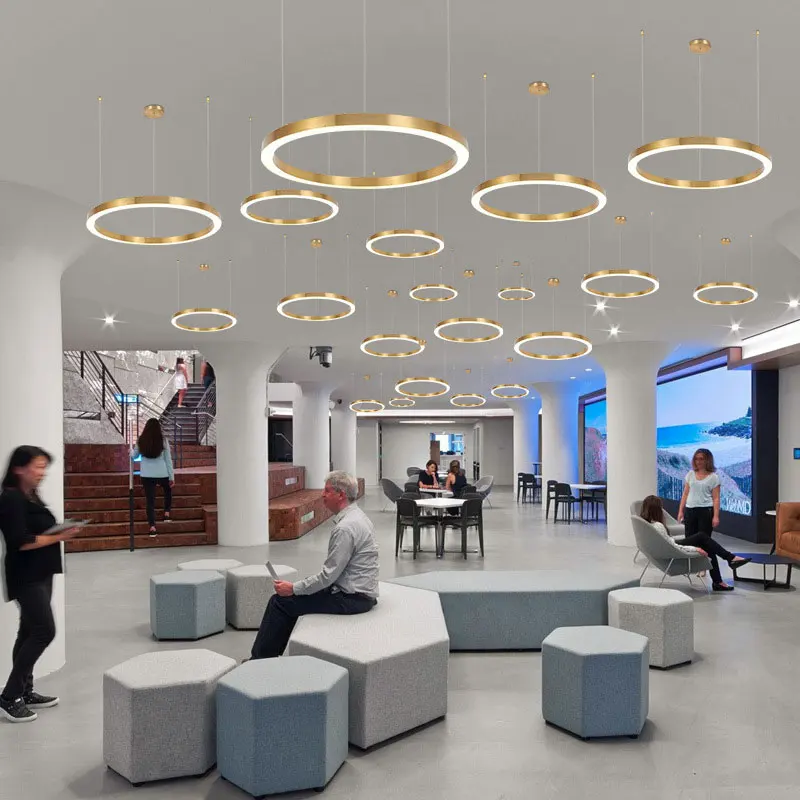 

Modern LED Chandelier Indoor Circle Rings Chandelier Lighting Gold Color Living Dining Room Lamp Chandeliers Ceiling Home Lights