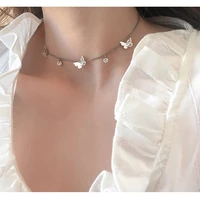 delicate jewelry butterfly pendant necklace pretty design spring summer style chain choker necklace for women jewelry gifts