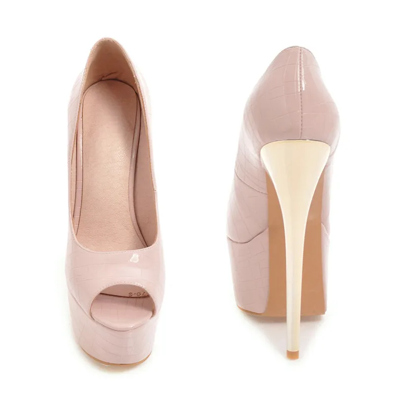 Летние женские туфли лодочки на платформе очень высоком каблуке с открытым