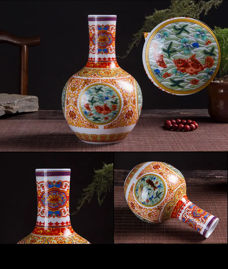 

Jingdezhen Ceramic Vase Home Decor Creative Design Porcelain Decorative Flower Vase For Wedding Christmas Gift
