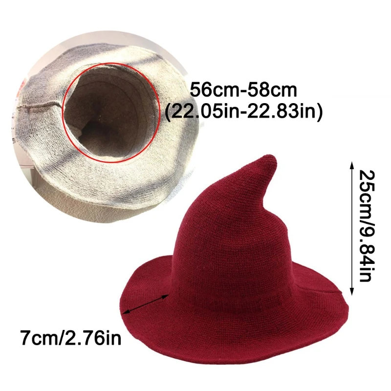 

Foldable Costume Sharp Women Fashion Korean Winter Knitted Pointy Witch Bucket