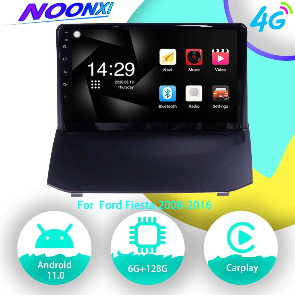 Автомагнитола на Android 11 с GPS-навигацией для Ford Fiesta 2008-2016 мультимедийный видеоплеер