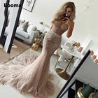 Романтическое кружевное свадебное платье-русалка, милое платье невесты с аппликацией из бисера, длинное платье принцессы без рукавов для невесты