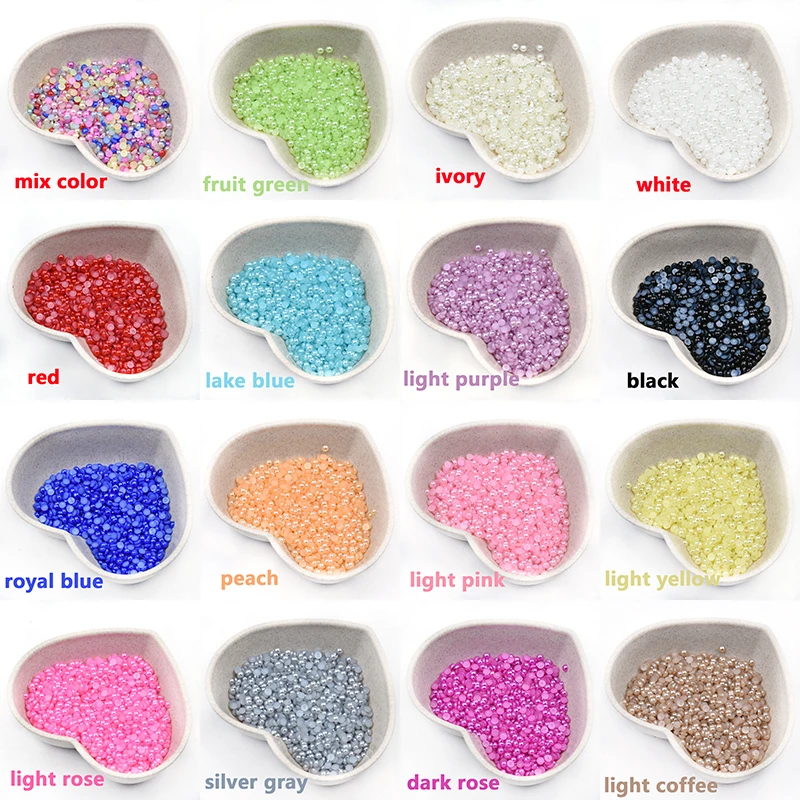 1000 шт./пакет 3 мм полукруглые заклепки с искусственным жемчугом аксессуары для