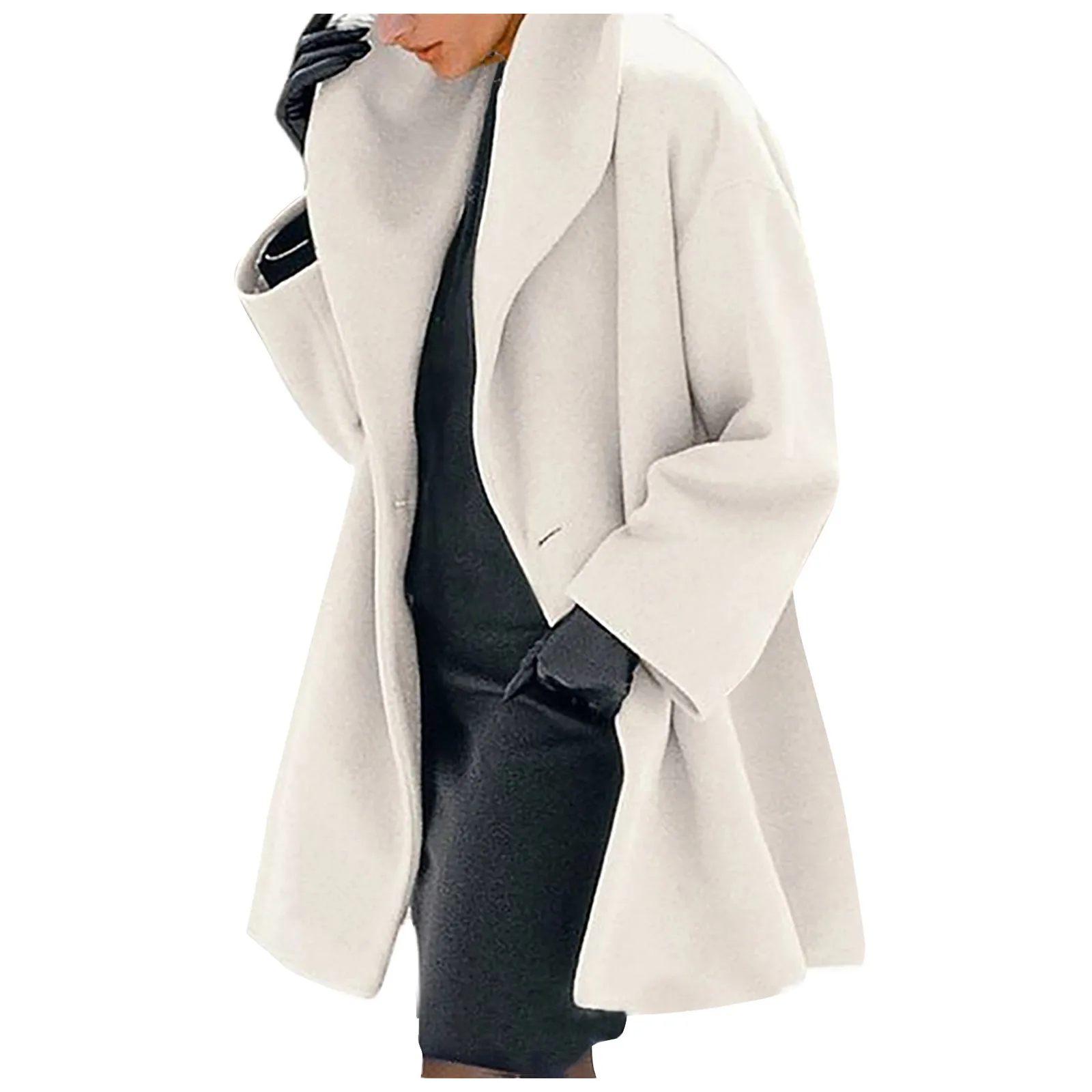 

2021 Overcoat Women Winter Wool Blends Womens Winter Wool Coat Trench Jacket Ladies Warm Slim Long Overcoat Outwear