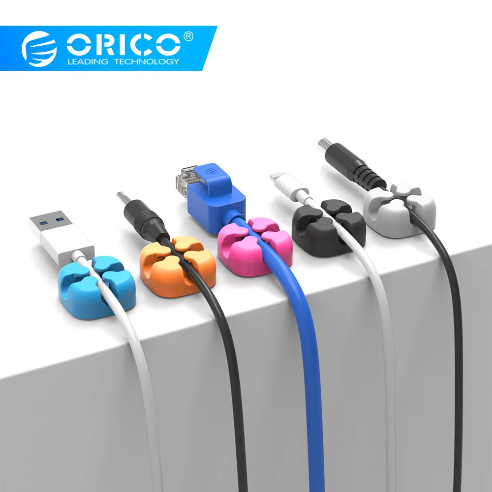 ORICO CBSX устройство для сматывания кабеля силиконовый Кабельный органайзер USB кабель управление зажимы держатель кабеля для мыши наушники