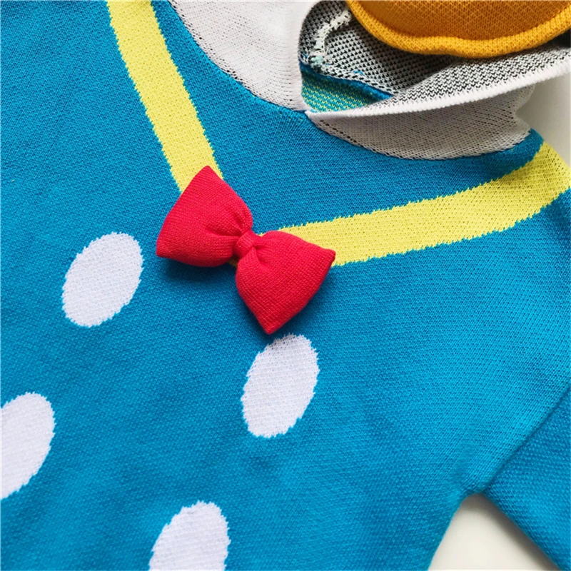 Вязаный свитер с рисунком утки для маленьких девочек кардиган мальчиков детская