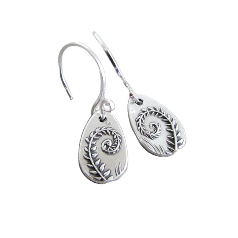 

Dainty Silver Color Fern Earrings for Women Female Fashion Jewelry Drop Earrings Accessories Anniversary Gift