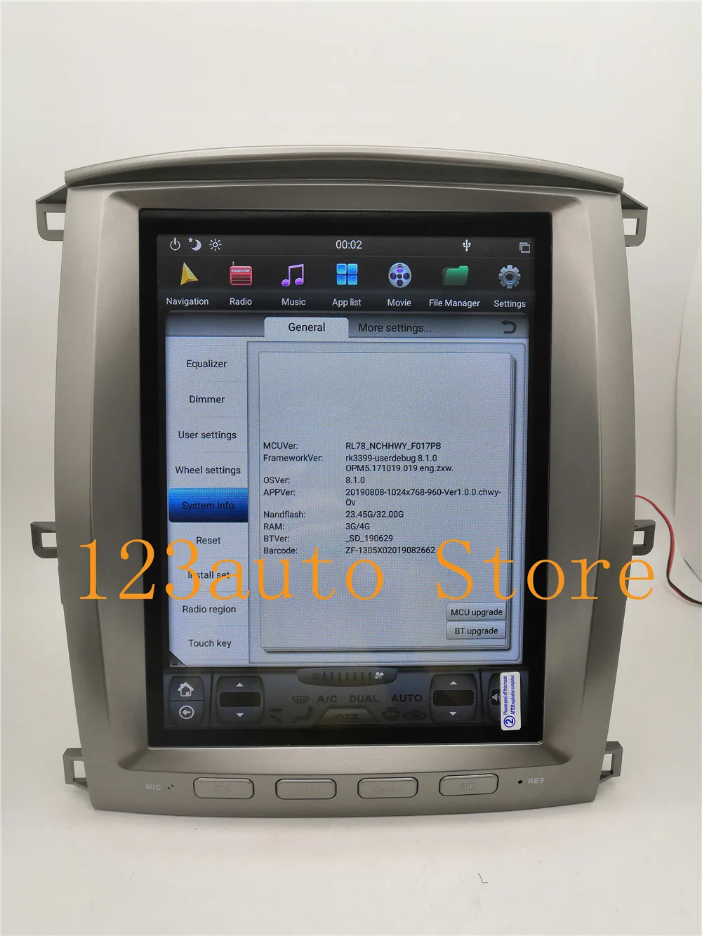 12,1 ''PX6 CARPLAY Tesla стиль Android 8,1 автомобильный DVD gps навигационный плеер для TOYOTA LAND CRUISER LC100 lexus LX470 2002-2007