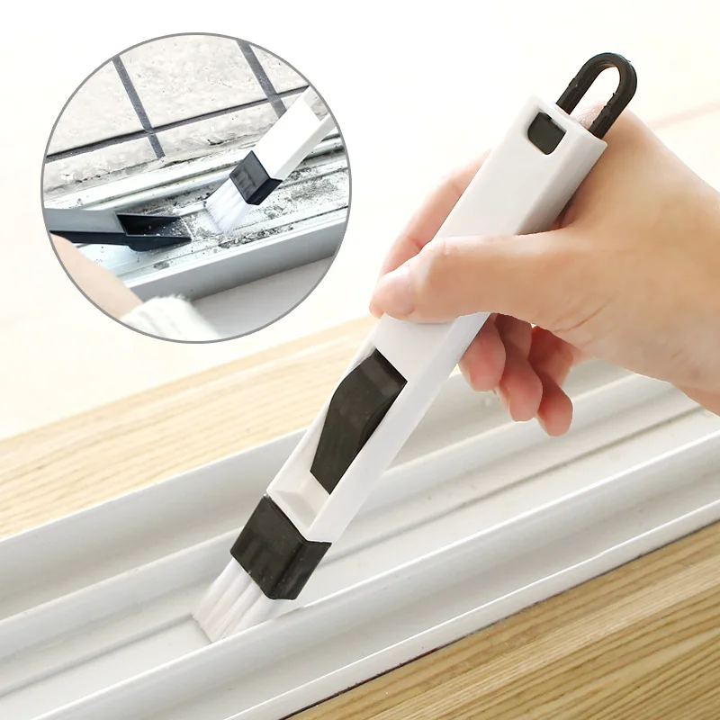 

Door window groove groove cleaning brush with dustpan dead corner crevice brush cleaning tool