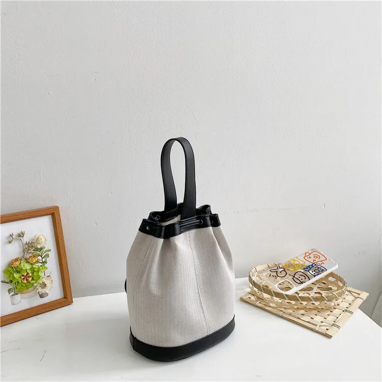 

Fashion Woman Handbag Mini Bag Women's Bag Female Handbag Shoulder Bucket Bag Canvas Straddle Bag Fashion Lady Crossbody Bag