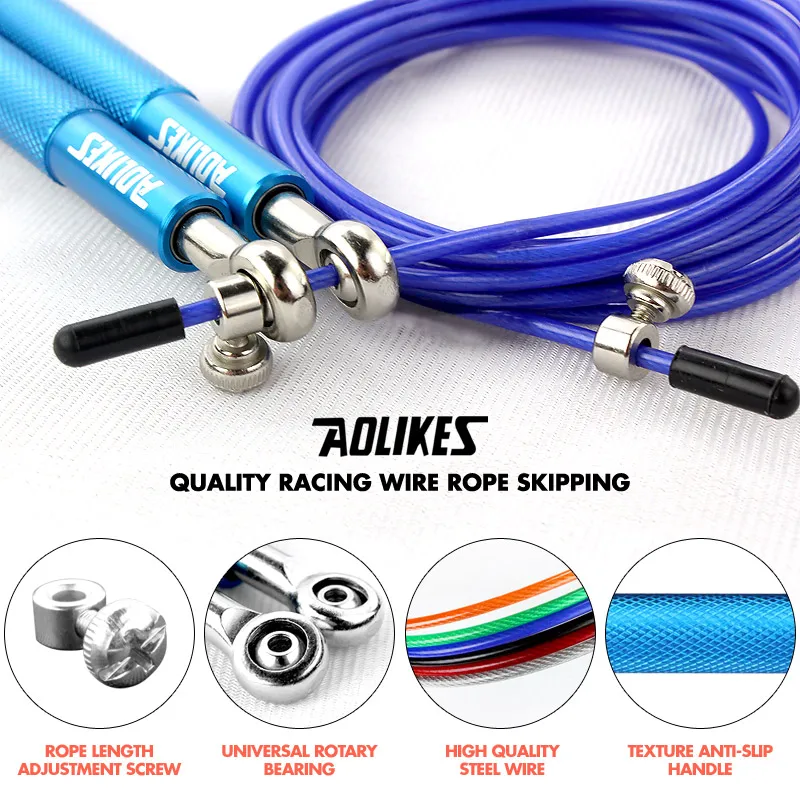 

3m High Speed Aerobic Steel Wire Skipping Rope Length Adjustable Jump Rope Crossfit Fitness Equipment Skip Rope 7