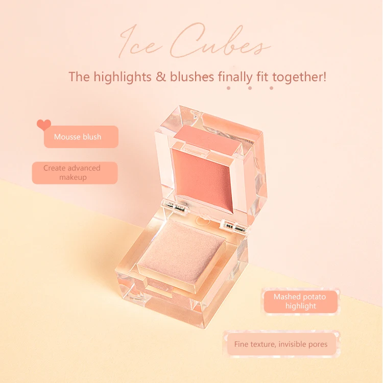 1 шт. CVZ кубик льда двухцветные глянцевые Румяна все-в-одном многоцелевые обрезки