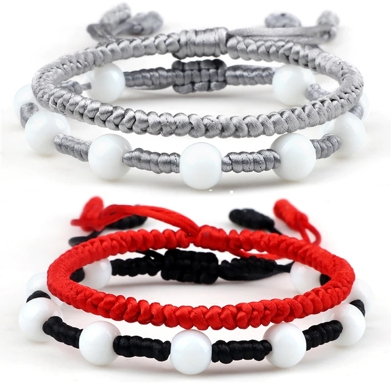 Браслет веревочный ручной работы для мужчин и женщин регулируемые ювелирные