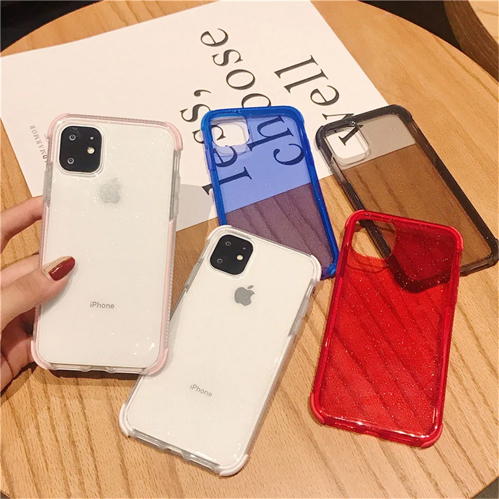 N1986N чехол для телефона для iPhone 11 11 Pro Max X XR XS Max 6 6s 7 8 Plus роскошный блестящий яркий противоударный прозрачный мягкий ТПУ