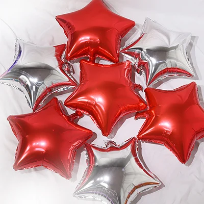 10 Red Silver Star 14 шт./компл. 16 дюймов русские письмо с днем рождения фольги Воздушные шары золото серебро День рождения надувные декорации для вечеринки воздушные шары поставки русские неоновые стикеры набор JL0128 - Цвет: 10 Red Silver Star