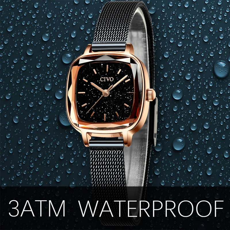CIVO женские часы Montre Femme 2019 кварцевые для девочек Роскошный Браслет сетка ремешок
