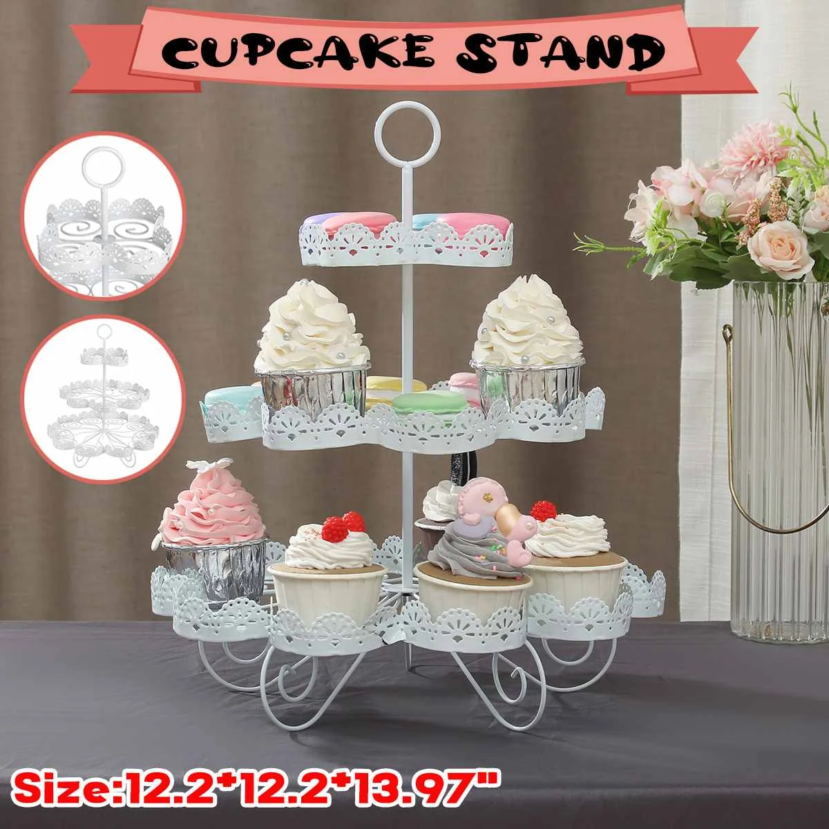 3-х уровневый одежда для свадьбы дня рождения тарелка торта Железный поднос