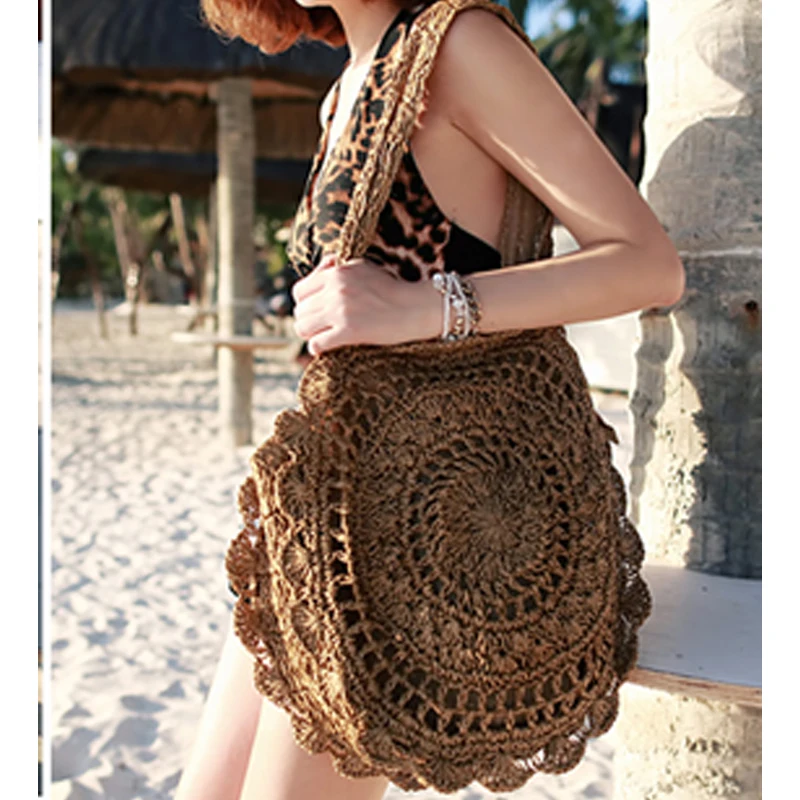 Соломенные сумки для женщин летние винтажные ручной работы из ротанга|Сумки с