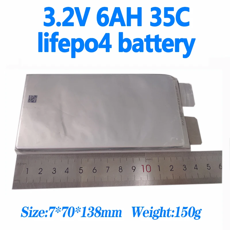 Lifepo4 3 2 v 6Ah ячейка 6000mah 35C 30C высокая скорость для упаковки diy мощность RC игрушка