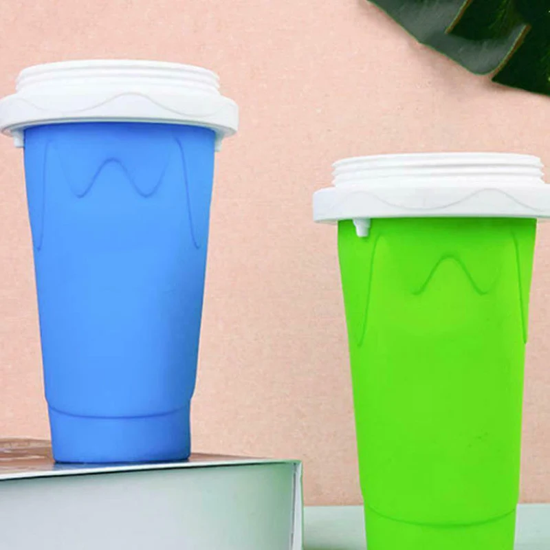 

Slushy Ice Cream Maker Squeeze Peasy Slush Quick Cooling Cup Milkshake Bottles