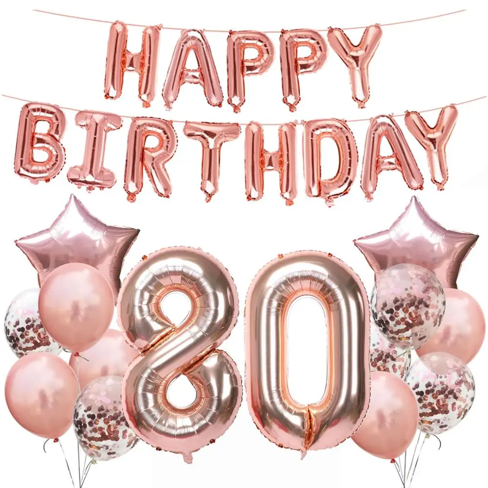 No.45 Amawill, розовое золото, для взрослых, 50 лет, с днем рождения, фольга, шар, день рождения, вечеринка, украшения, 50 лет, юбилей, принадлежности, 75D - Цвет: No.45