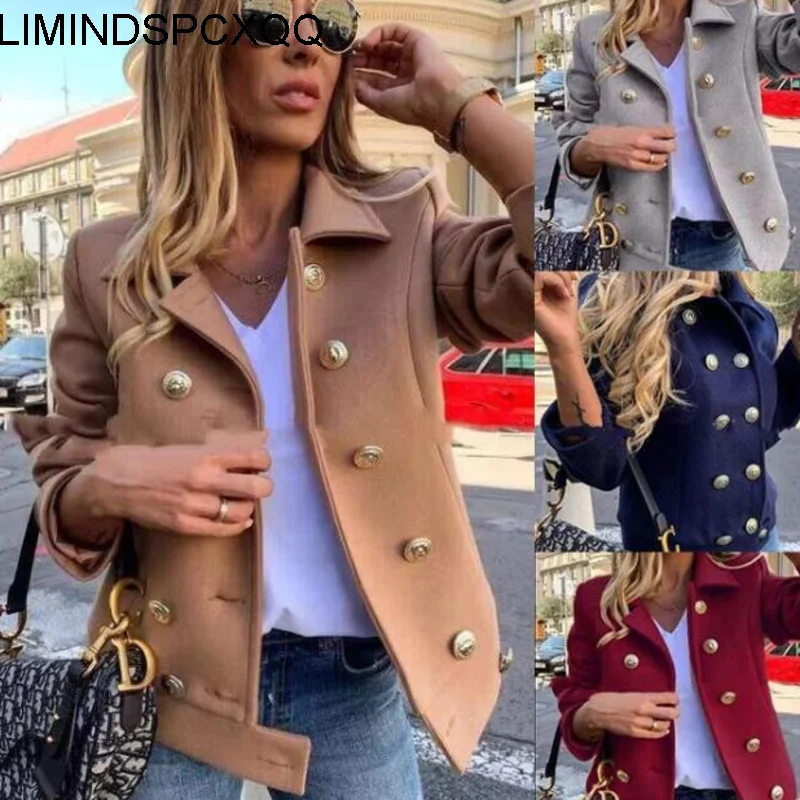 Пальто для девочек Manteau Femme Осенняя дамская модная куртка Однотонная одежда
