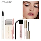 FOCALLURE 4 шт. Гель для макияжа Бровей Жидкие тени для век Черная Подводка для глаз Тушь для ресниц водоСТОЙКАЯ Профессиональная Косметика для женщин