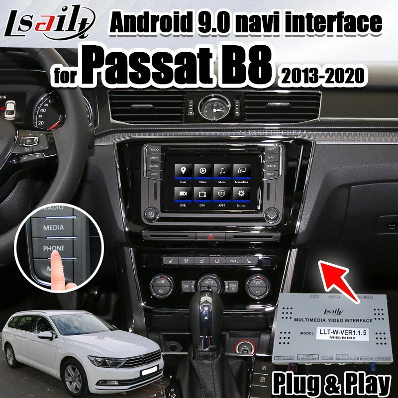 Система мультимедийная Автомобильная Lsailt Android 9 0 GPS навигация экран для MQB MIB 2014 2019