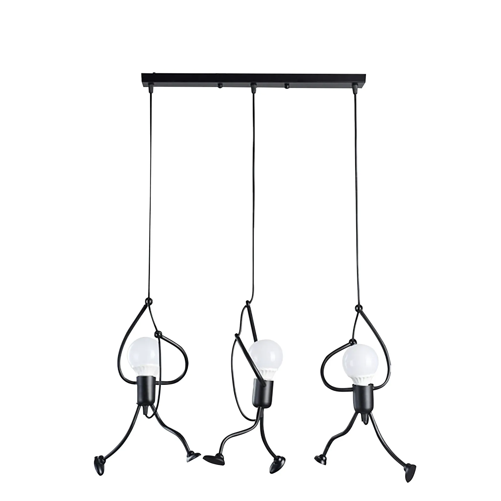 

25# 1pc Modern Creative Hanging Pendant Lights Iron People Lamp Elegant Hanger Luminaire Adjustable Height Decor Luminair