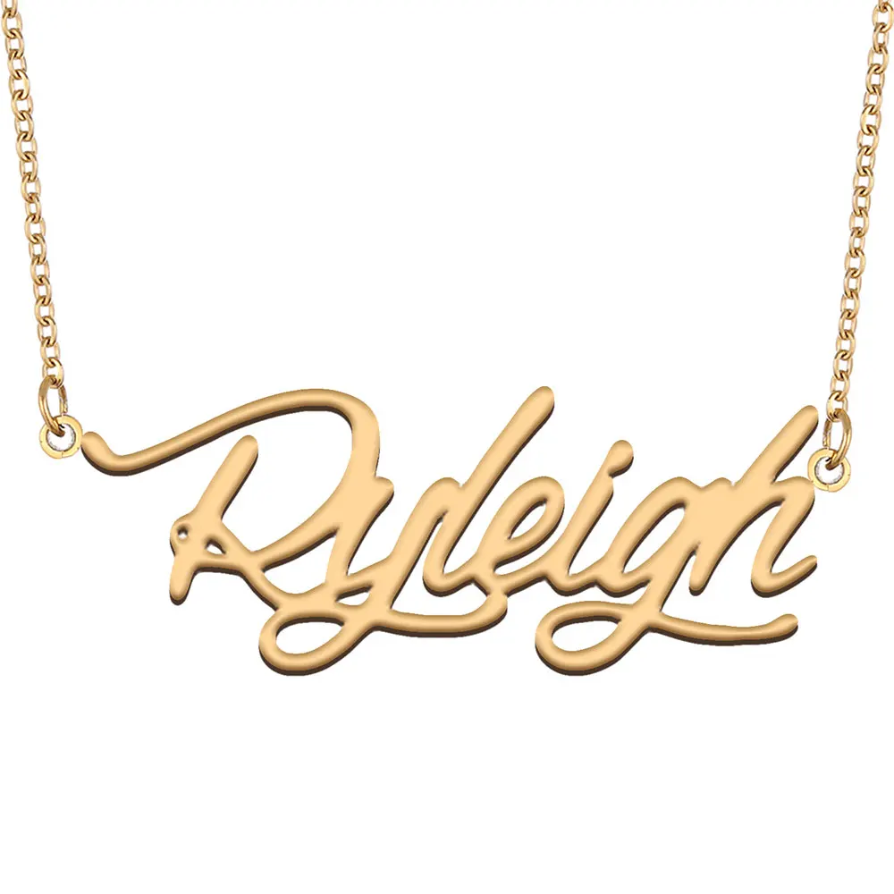 

Ryleigh Name Necklace for Women Stainless Steel Jewelry Gold Plated Nameplate Pendant Femme Mother Girlfriend Gift