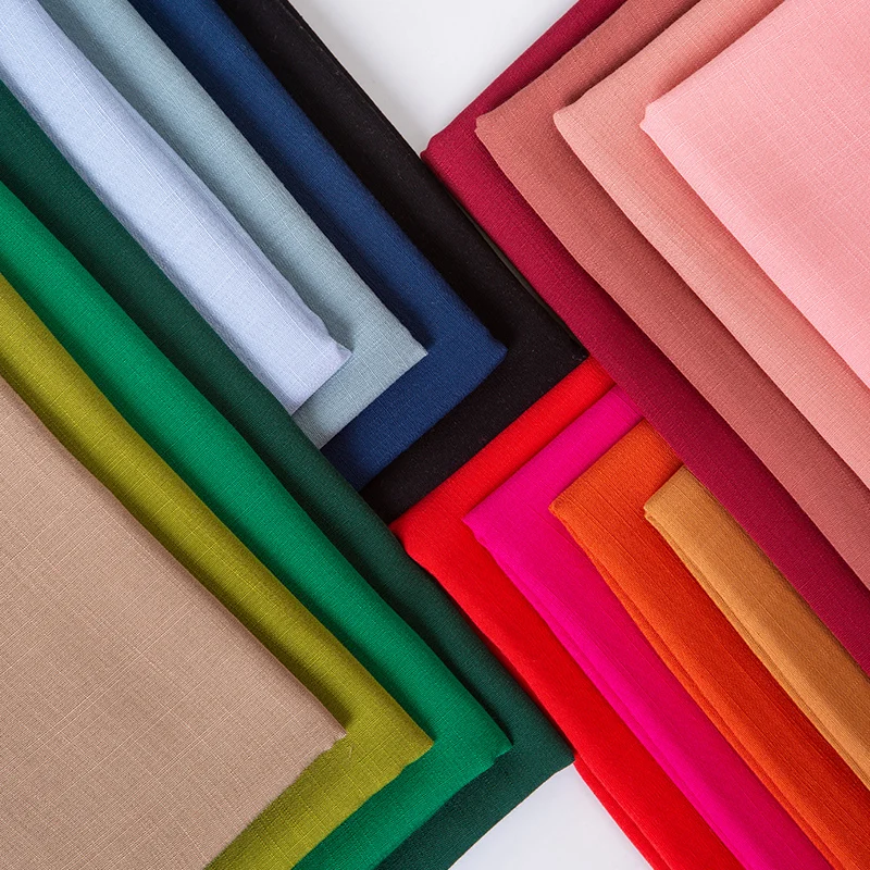 Плотная хлопковая льняная ткань 155 см x 50 см, летняя тонкая однотонная льняная ткань, рубашка, длинная юбка, широкие штаны, подушка, ткань «сделай сам»