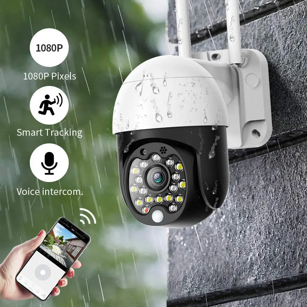 IP камера видеонаблюдения EVKVO 1080P Wi Fi PTZ 4 кратный зум|Камеры видеонаблюдения| |