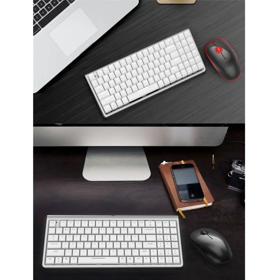 RK 96 клавиш bluetooth и USB Проводная клавиатура двойной режим низкопрофильный коричневый переключатель Механическая игровая клавиатура для Android/ios