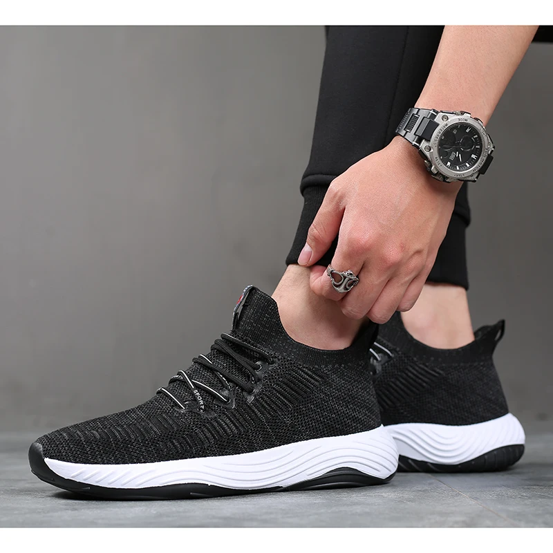 KULADA Sneakers Men Fly Woven Breathable Casual Male Footwear Light Big Size Tenis Masculino Adulto Zapatos Shoes | Обувь