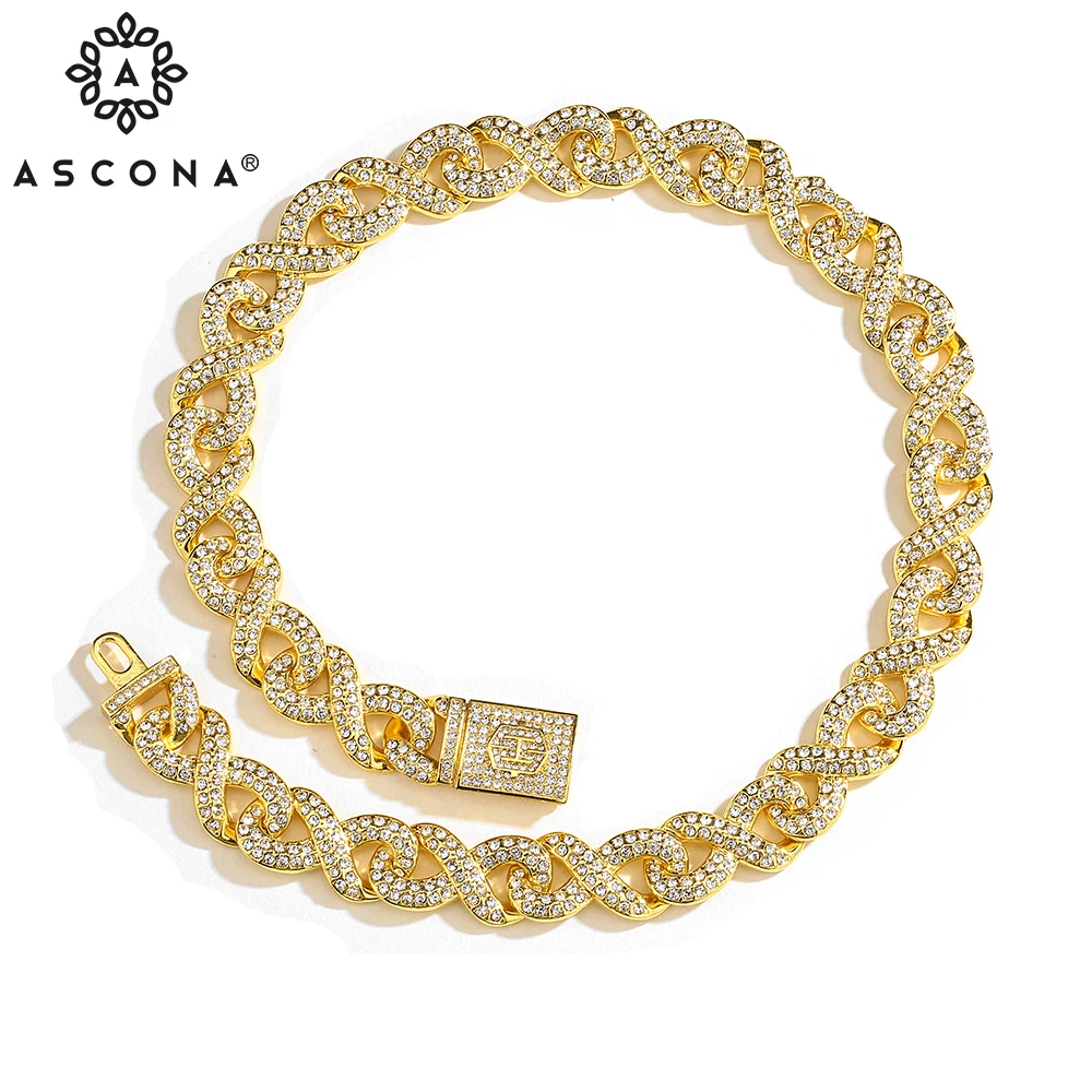 

ASCONA 2021 New Hip Hop Men's Necklace Rock Alloy Necklace Bracelet Gold Silver Hip Hop Jewelry Trend Accessories