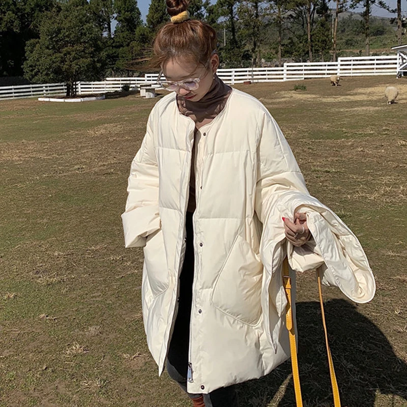 Женское пальто на белом утином пуху новинка зимы 2022 Модный женский шарф Куртки